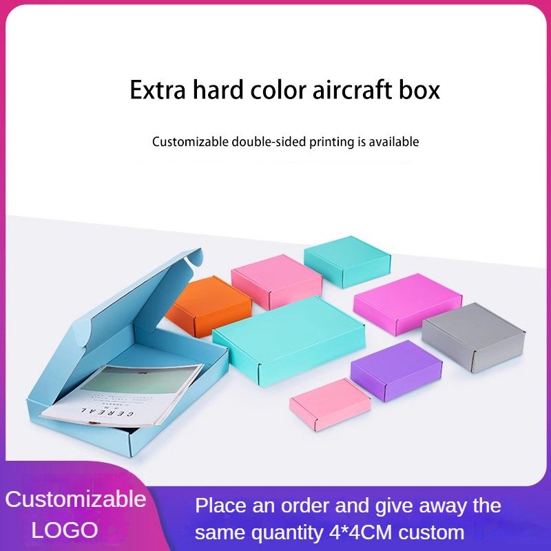 Custom Gift Paper Box Corrugated Board Flying Machine Logo Printed for Clothing Store Express Jewelry Packaging and Watch Use