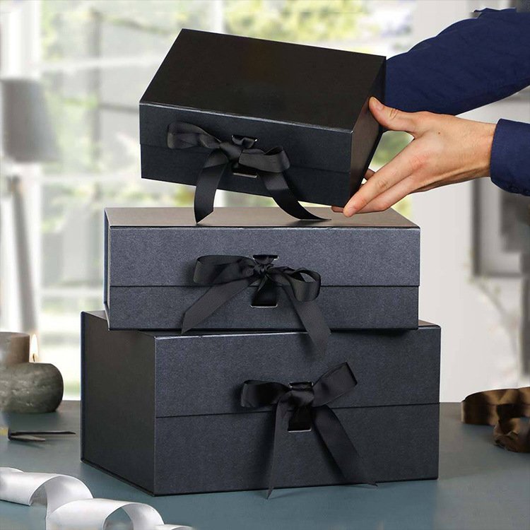 Hot selling luxury packaging magnetic gift box with ribbon customized multicolor storage box surprise jewlery box packaging
