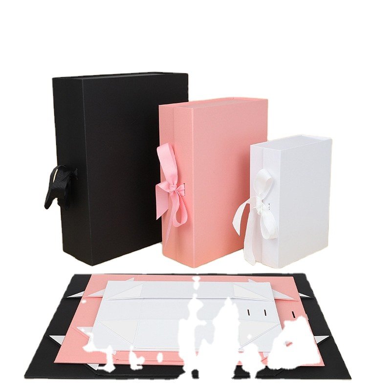 Hot selling luxury packaging magnetic gift box with ribbon customized multicolor storage box surprise jewlery box packaging