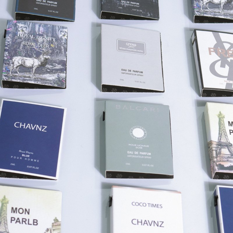 Luxury wholesale private brand design logo customized printing perfume bottle sample display paper cards