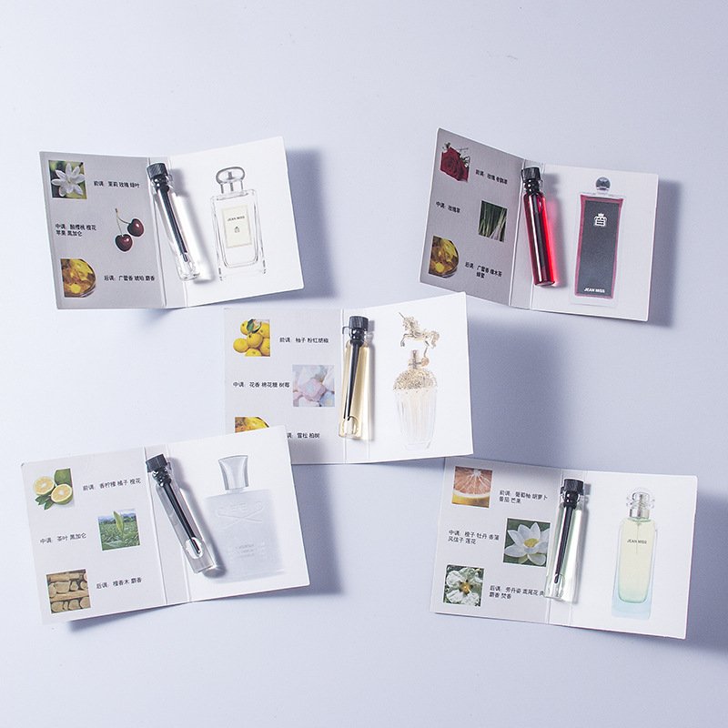 Luxury wholesale private brand design logo customized printing perfume bottle sample display paper cards