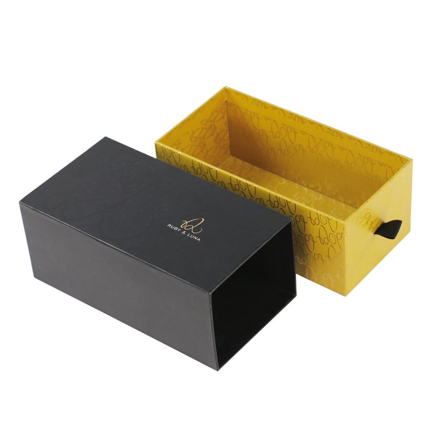 Custom Logo Eco Friendly Cardboard Ribbon Sliding Drawer Gift Cosmetics Packaging Paper Box