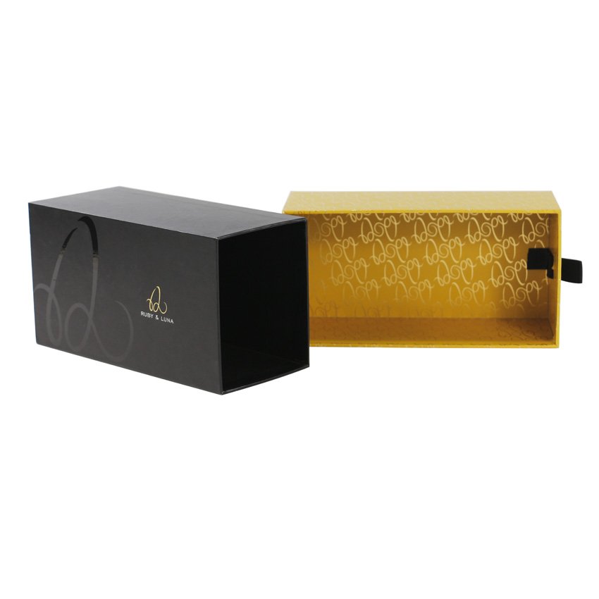Custom Logo Eco Friendly Cardboard Ribbon Sliding Drawer Gift Cosmetics Packaging Paper Box