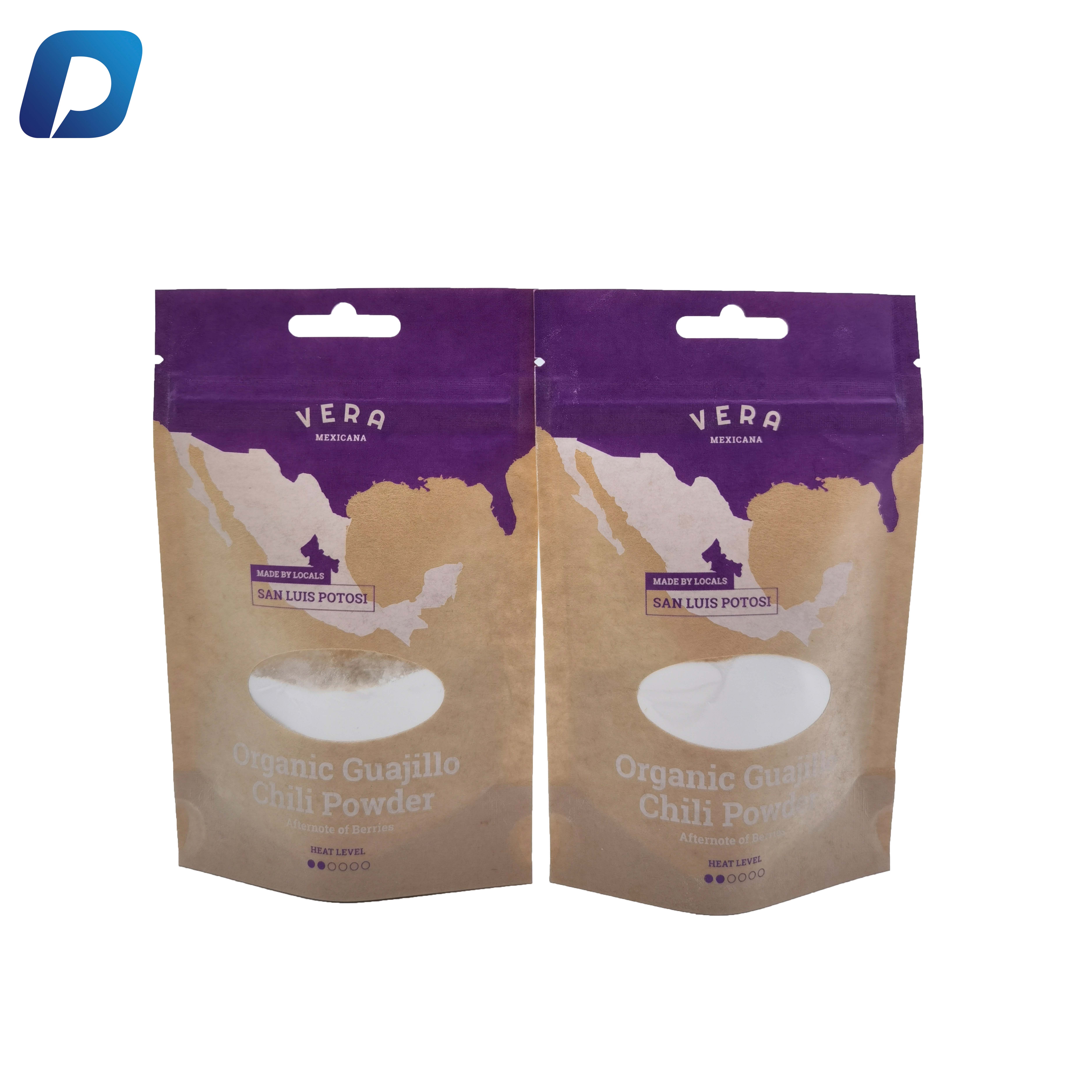 Biodegradable Kraft Paper and PLA Bags for Household Use Custom Printing Coffee Stand up Pouch