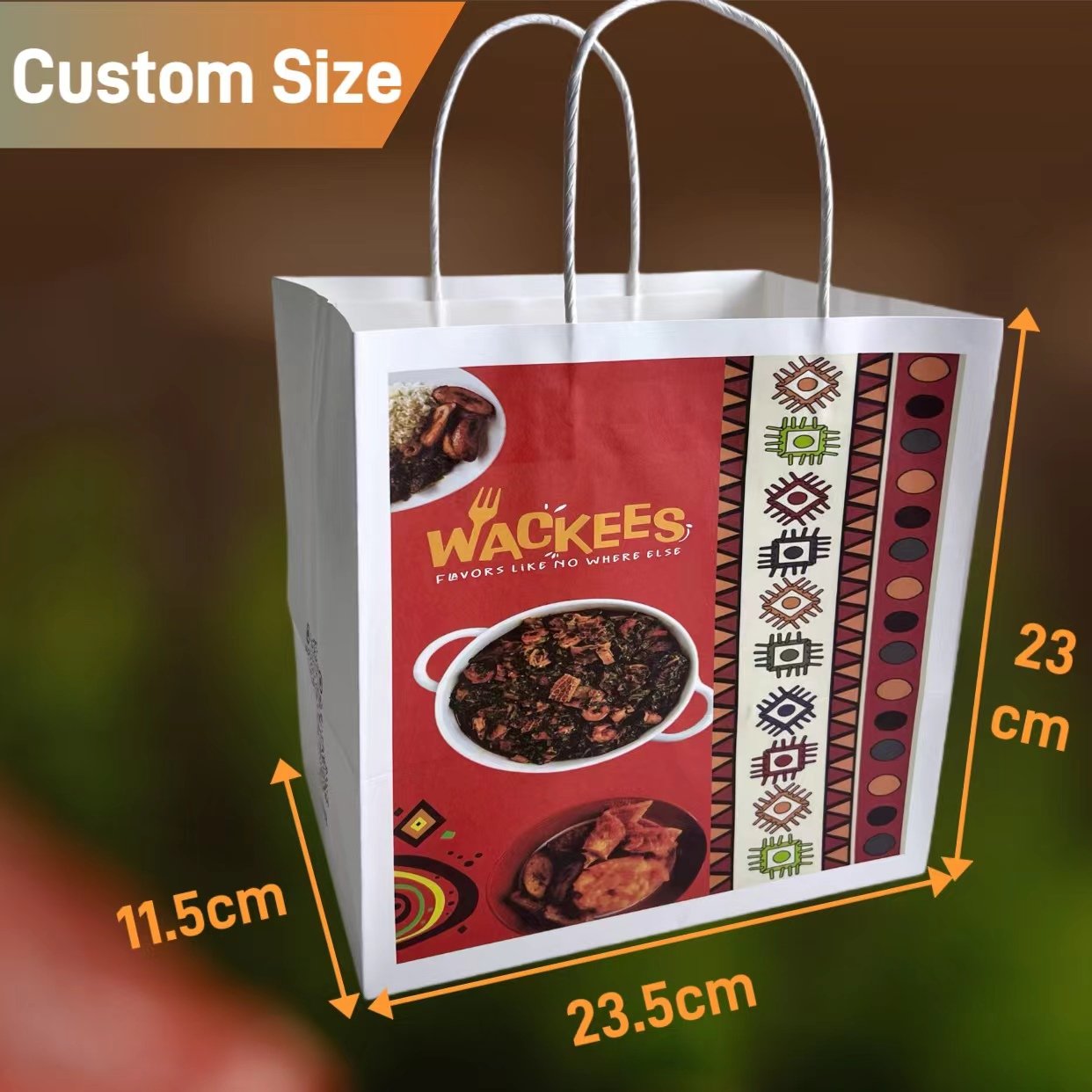 custom printed restaurant bag carry to go food packing paper bag with handle packaging take away take out bags with own logo