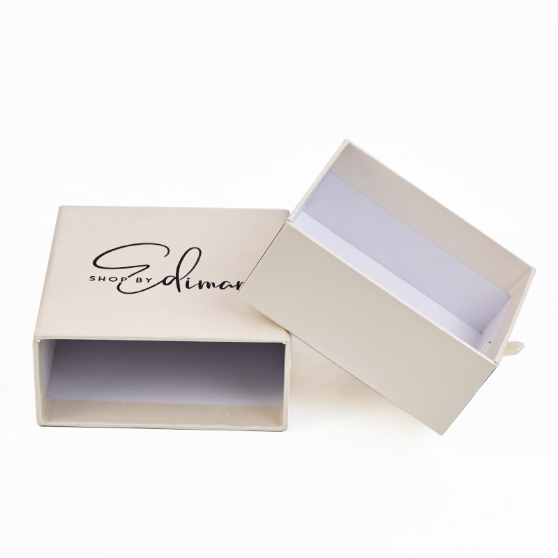Customized Jewelry Packaging Gift Box With Ribbon Necklace Bracelet Rings Drawer Sliding Paper Cardboard Jewelry Box