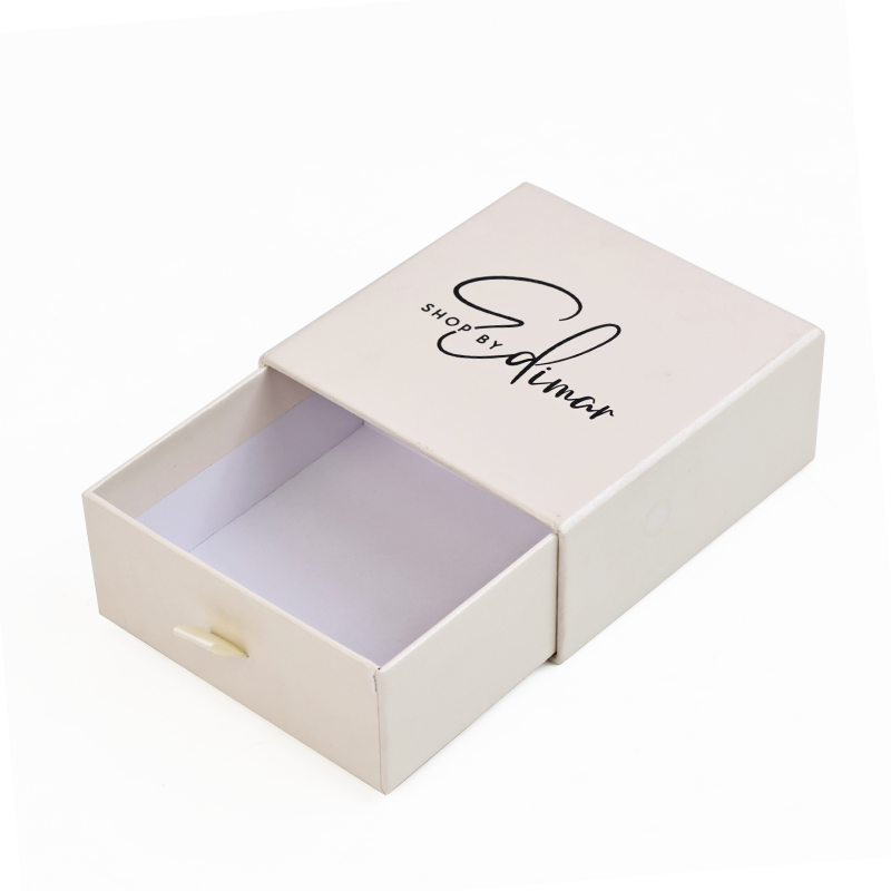 Customized Jewelry Packaging Gift Box With Ribbon Necklace Bracelet Rings Drawer Sliding Paper Cardboard Jewelry Box