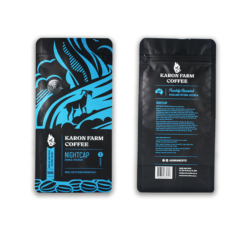 Custom Printed Eco Friendly Flexible Flat Bottom Moisture Proof Smell Proof Valve Resealable Ziplock Coffee Bag