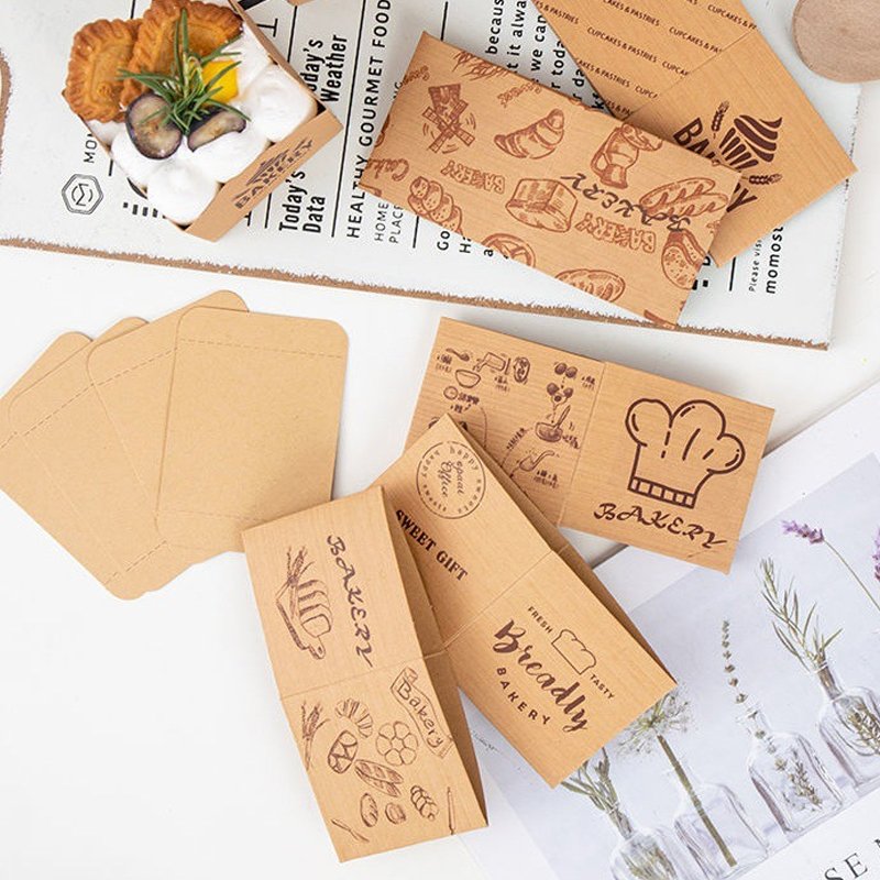 Cupcake Kraft Paper Small Box Square Pastry Paper Box Hokkaido Chiffon Cake Dessert Biscuits