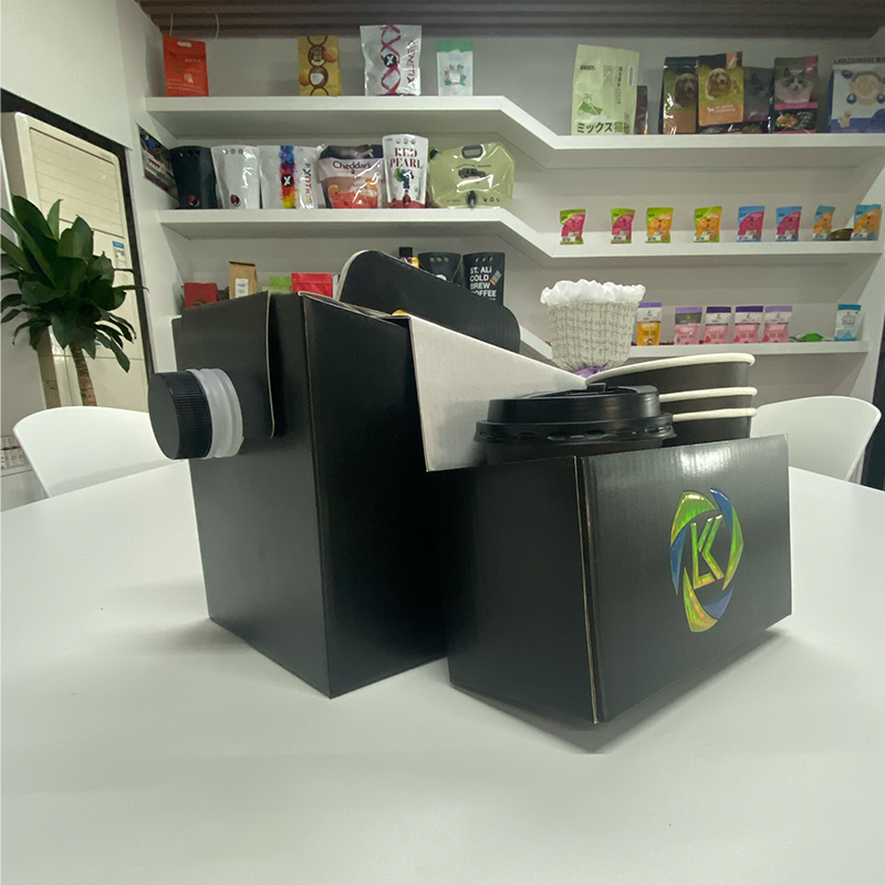 Manufacture wholesale Recycled 3L Big bag in the box Coffee & Beverage & Wine & Tea Aseptic Bag In box With black screw cap