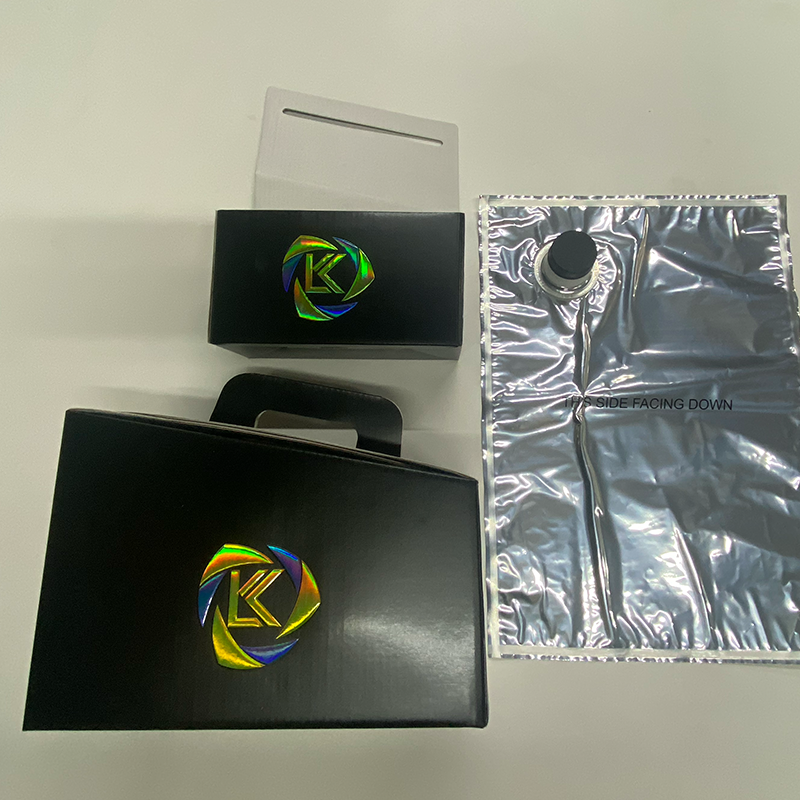 Manufacture wholesale Recycled 3L Big bag in the box Coffee & Beverage & Wine & Tea Aseptic Bag In box With black screw cap