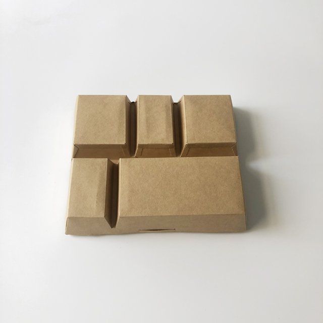 Disposable kraft paper box 5 divided lunch box takeaway kraft food container