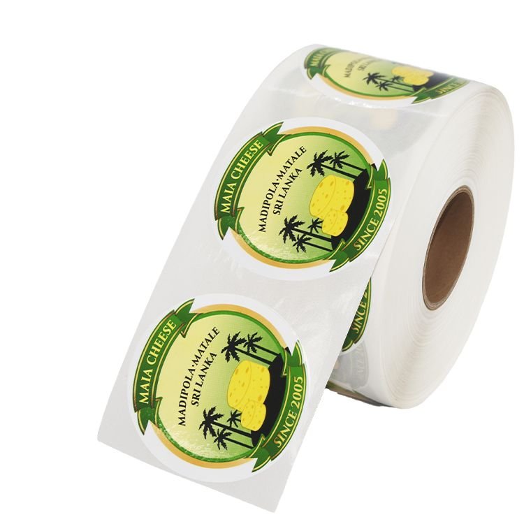 Premium Custom Glossy Waterproof Frozen Packaging Label Film Synthetic Paper Freezer Food Label Roll