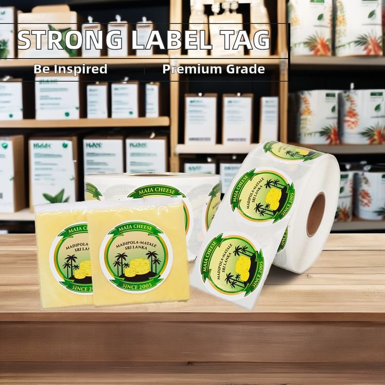 Premium Custom Glossy Waterproof Frozen Packaging Label Film Synthetic Paper Freezer Food Label Roll