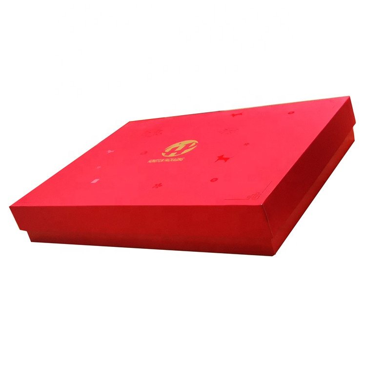 Custom Gold Stamping Logo Garment Scarf Red Paper Gift Box Packaging Boxes For Clothing Brand