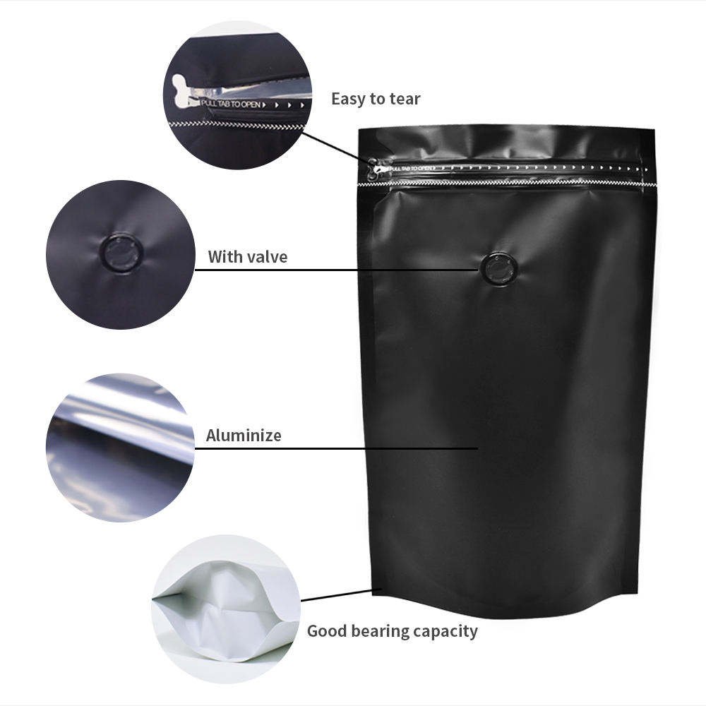Bags For Matte Beans Packaging With Valve Luxury Logo And Zipper Flat Bottom Drip Liquid Custom Printed Ly 16Oz Bean Coffee Bag