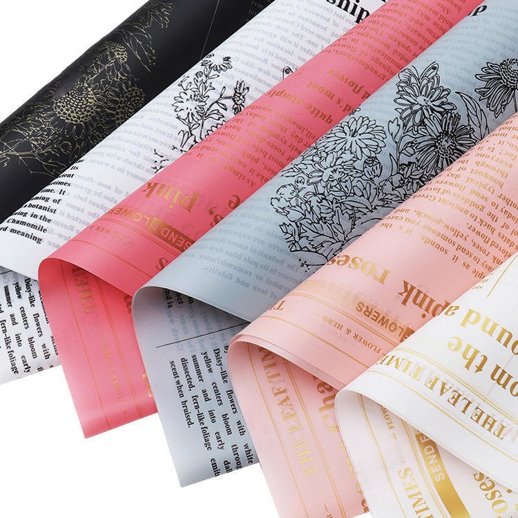 20 Sheets Flower Wrapping Paper Waterproof Floral Bouquet Wrapping Paper Florist Supplie Packaging Paper for Wedding Gift DIY