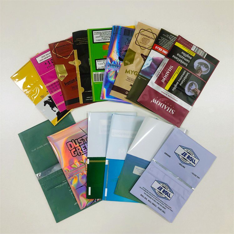 Custom Zipper Baccy Bag Rolling Tobacco Pouch Packaging