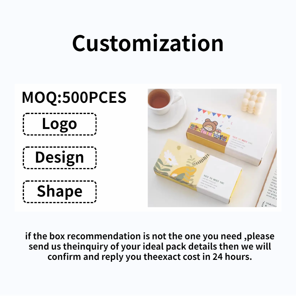 custom home bakery animal cookie containers white cardboard drawer rectangle biscuit box packaging for birthday