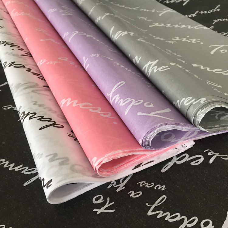 Low MOQ Personalised Custom Printed Packaging Tissue Silk Wrapping Paper With Logo for Clothes Shoes Gift
