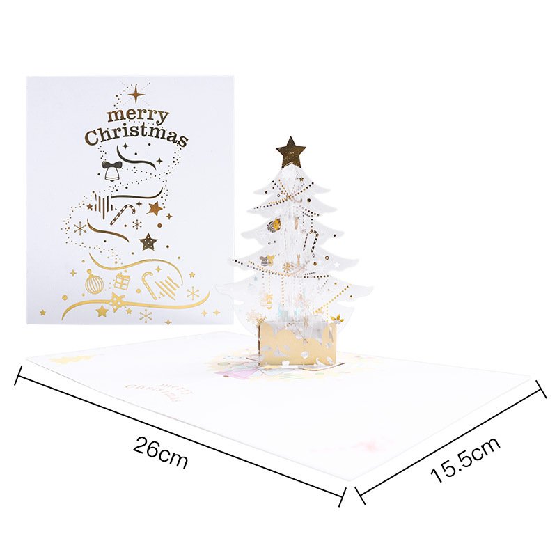 Star Packaging Customize Design Printing luxury religious 3d pop up merry christmas a gift light Santa Claus greeting cards