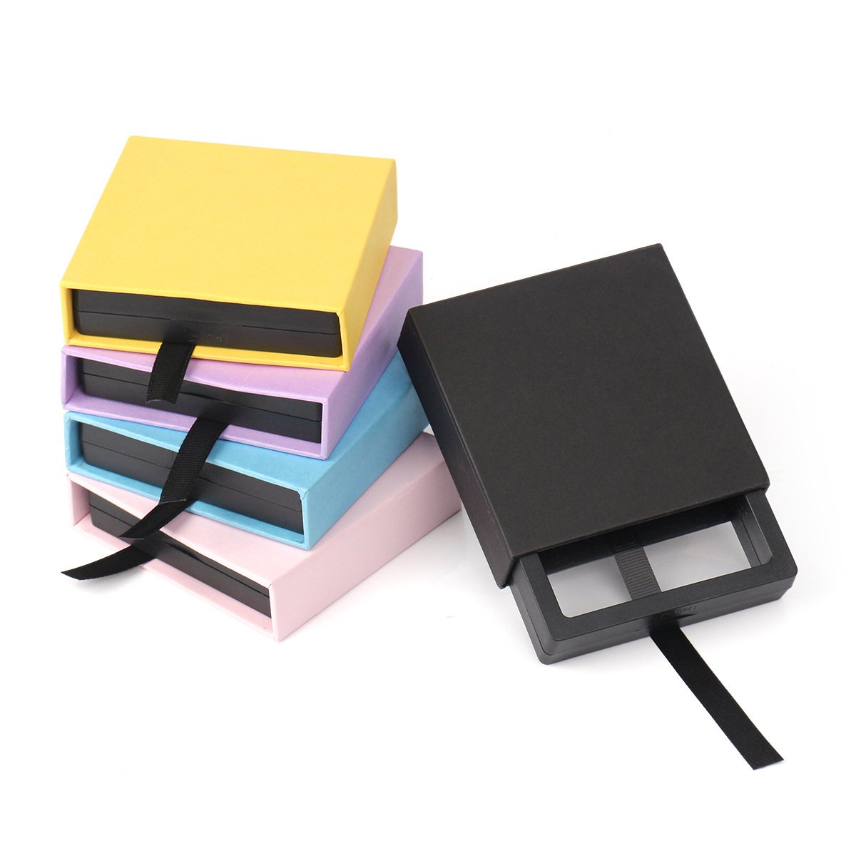 Transparent display film box Necklace ring Earring Drawer Drawn pe suspension slide box
