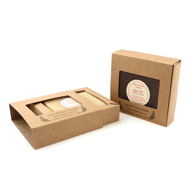 Custom Luxury Print Paper Packaging Eco-friendly Kraft Soap Box For Home Made Soap With Print Machine