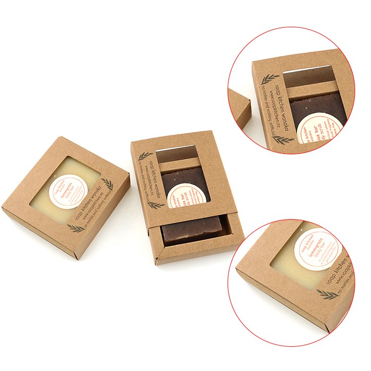 Custom Luxury Print Paper Packaging Eco-friendly Kraft Soap Box For Home Made Soap With Print Machine