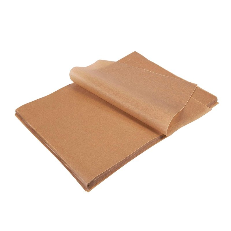 Recyclable brown color customer size 80 gsm greaseproof paper kit 5 for food wrapping