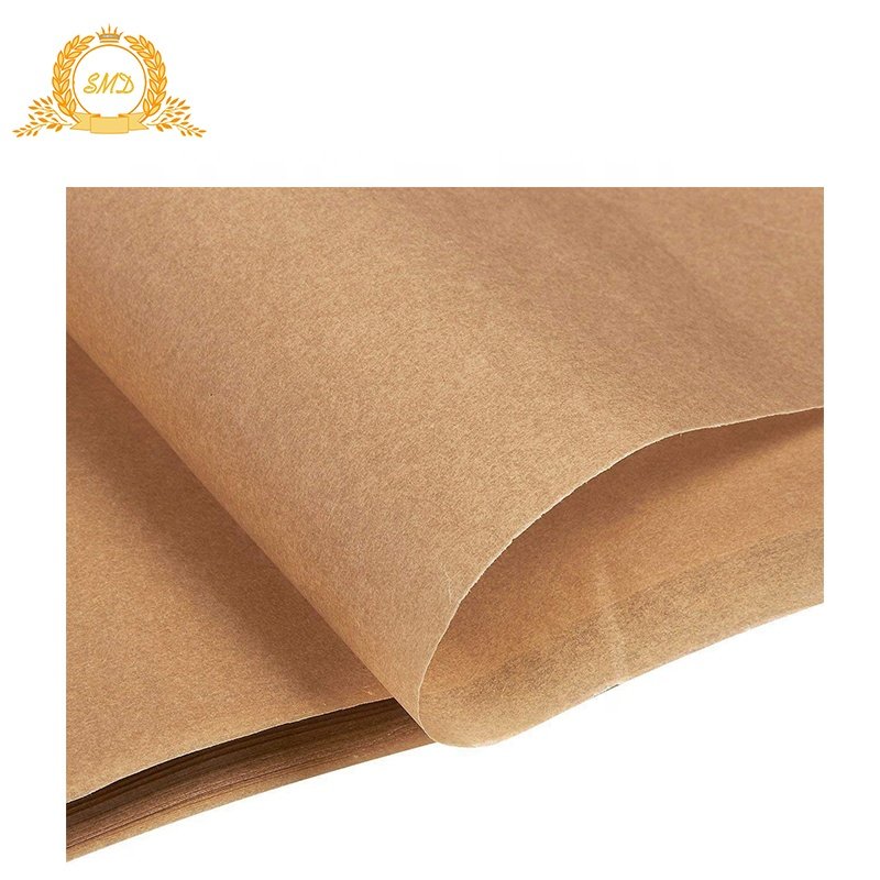 Recyclable brown color customer size 80 gsm greaseproof paper kit 5 for food wrapping