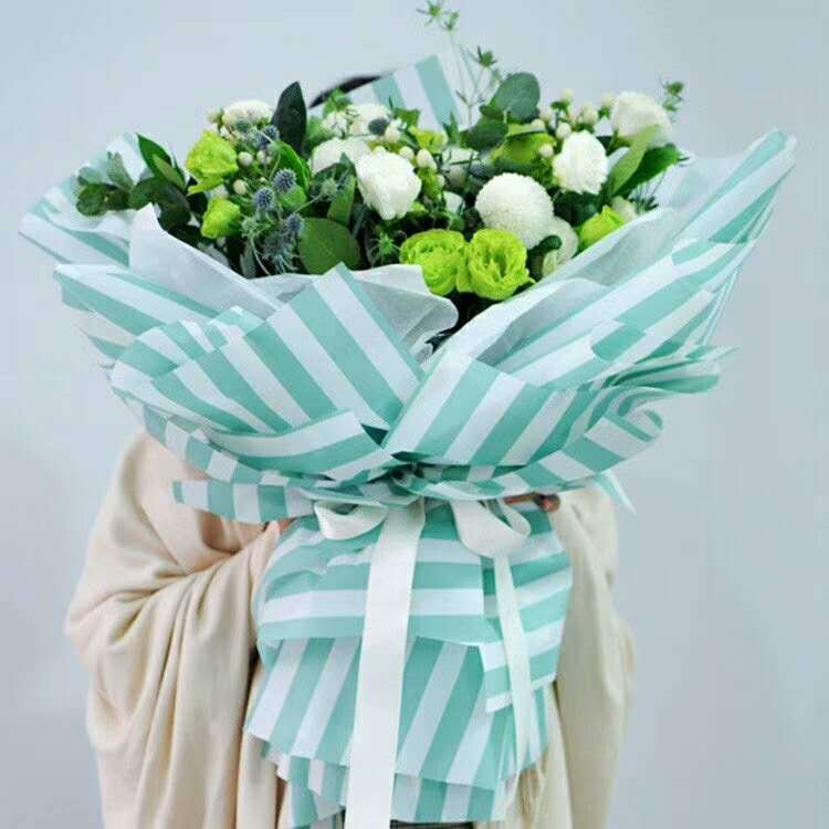 New striped matte paper waterproof wrapping paper bouquet paper flower shop packaging material