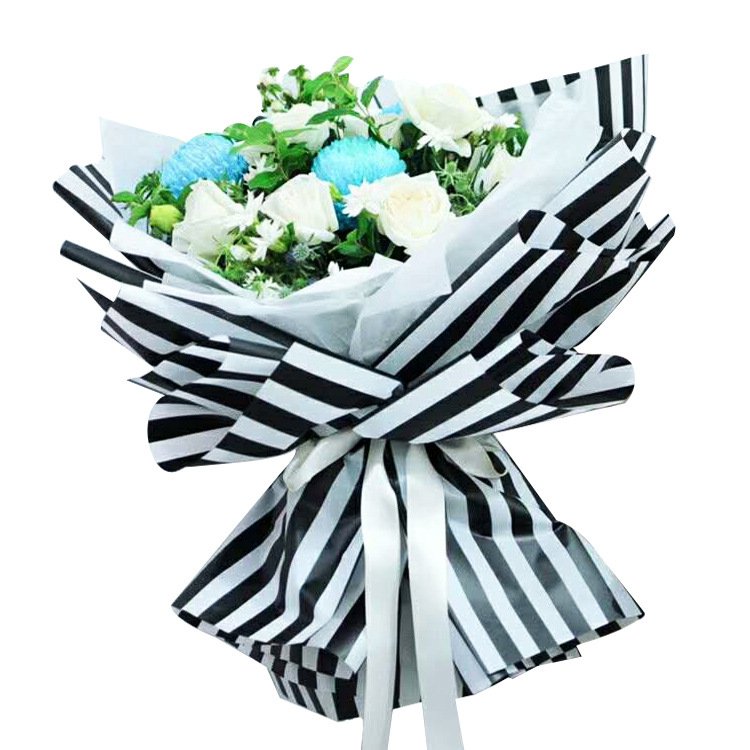 New striped matte paper waterproof wrapping paper bouquet paper flower shop packaging material