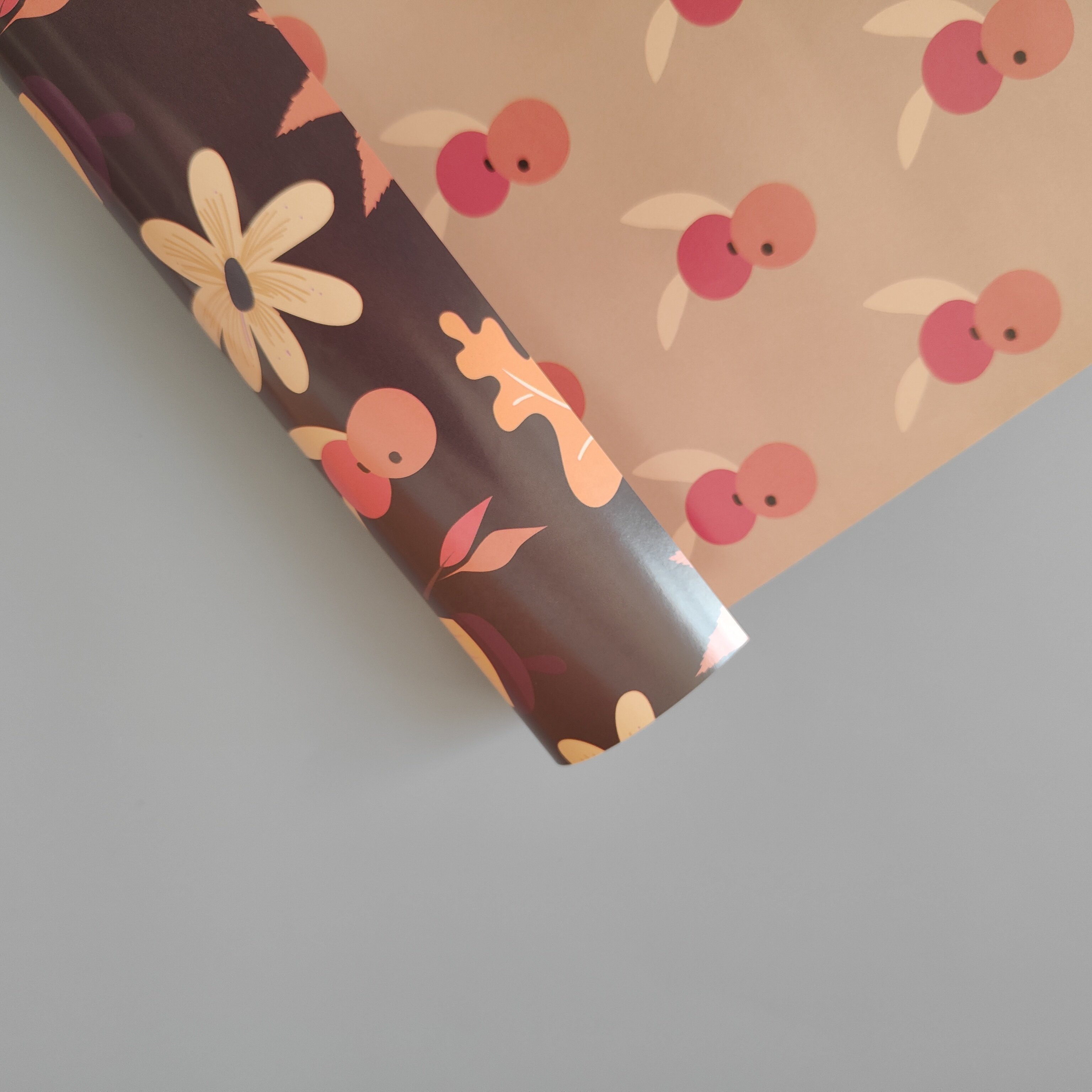 100% Recycled 80g art paper custom printed wrapping paper roll with logo for gifts