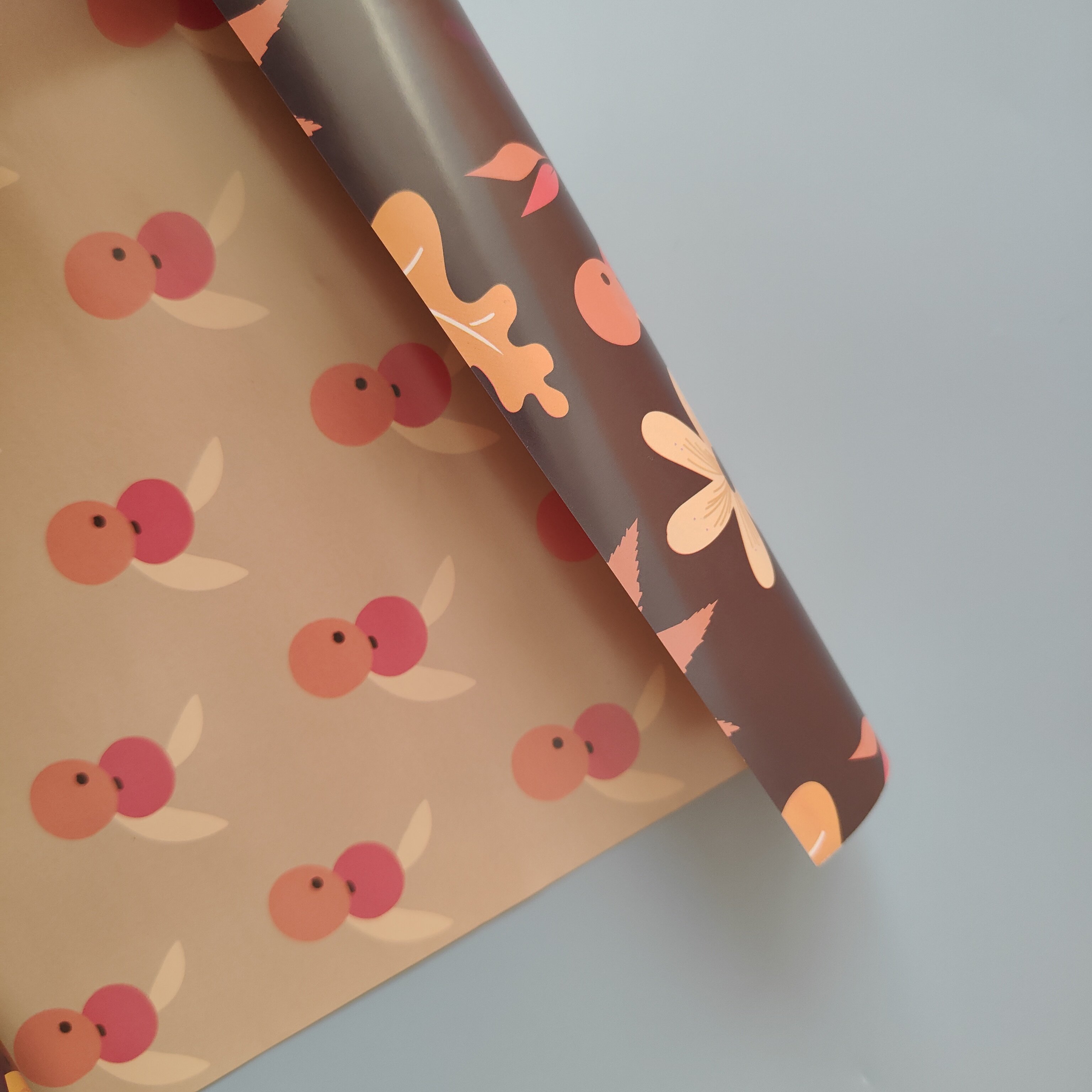 100% Recycled 80g art paper custom printed wrapping paper roll with logo for gifts