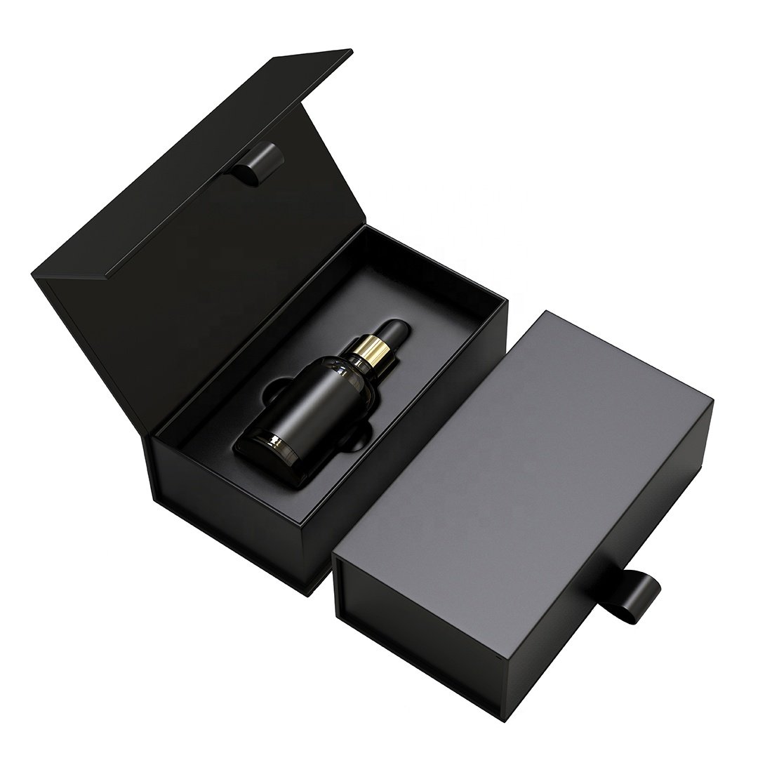 Luxury Design Custom Logo Paper Black Box Packaging Luxury Perfume Bottle perfume gift box