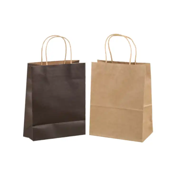 Custom Printing Luxury Food Wine Gift Bread Sandwich Goodies Personalized Gift Packaging Shopping Kraft Paper Bag