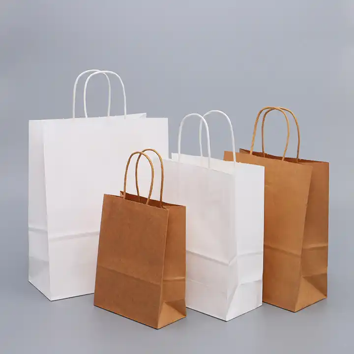 Custom Printing Luxury Food Wine Gift Bread Sandwich Goodies Personalized Gift Packaging Shopping Kraft Paper Bag