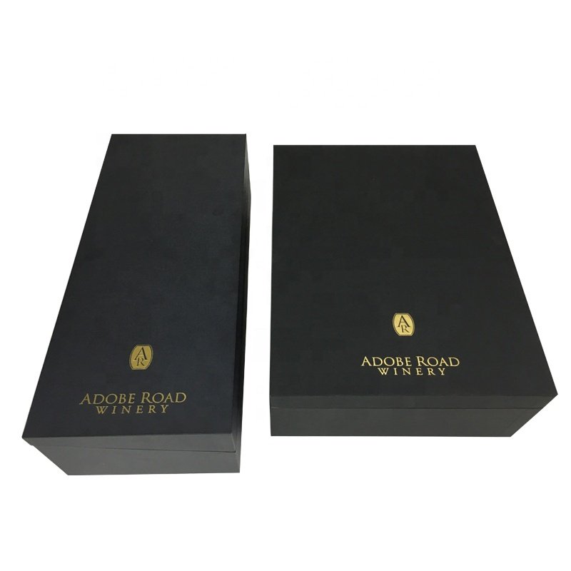 Good price personalized custom logo high quality velvet fabric wine bottle packaging gift box with ribbon