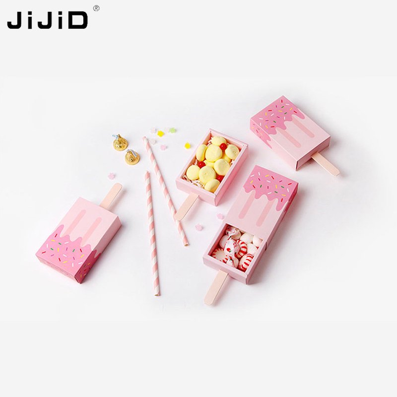 JiJiD Cartoon Pattern Design Customization Popsicle Paper Tray Packaging Drawer Gift Box Food Grade Ice Cream Popsicle Packaging