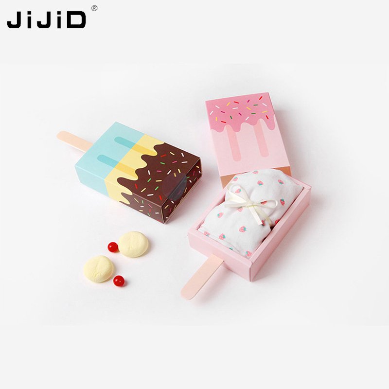 JiJiD Cartoon Pattern Design Customization Popsicle Paper Tray Packaging Drawer Gift Box Food Grade Ice Cream Popsicle Packaging