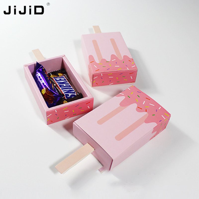 JiJiD Cartoon Pattern Design Customization Popsicle Paper Tray Packaging Drawer Gift Box Food Grade Ice Cream Popsicle Packaging