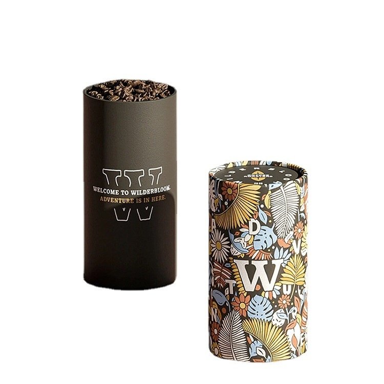 ESTICK Custom Printed Tea Coffee Bean Cylinder Packaging Box Eco-Friendly Paper Tube Round Cardboard Tube Packaging