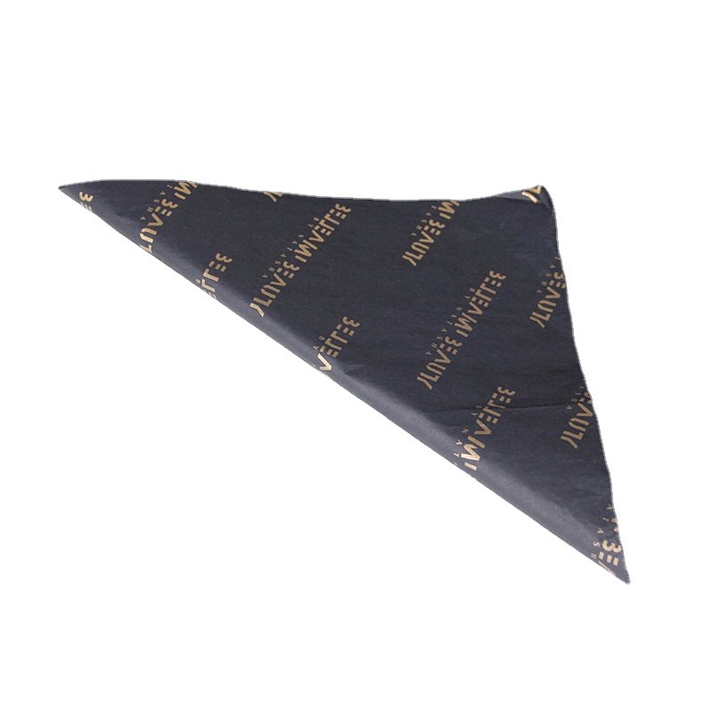 Custom black tissue paper with gold logo 17 gsm wrapping paper