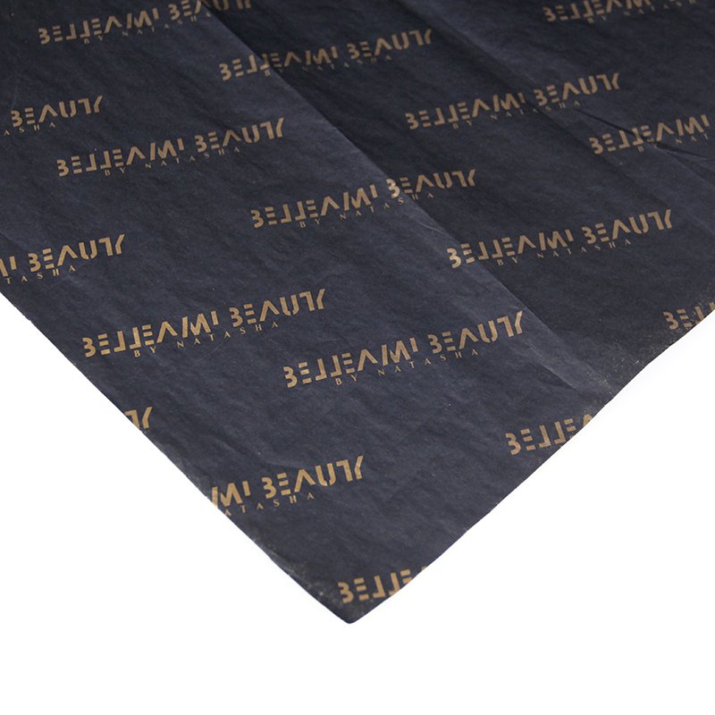 Custom black tissue paper with gold logo 17 gsm wrapping paper