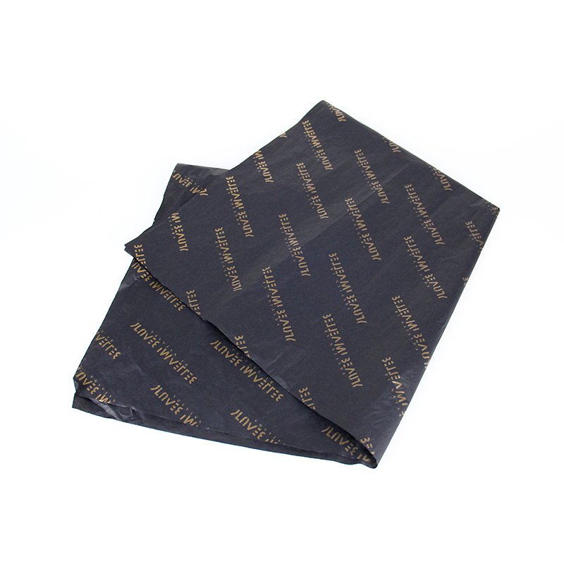 Custom black tissue paper with gold logo 17 gsm wrapping paper