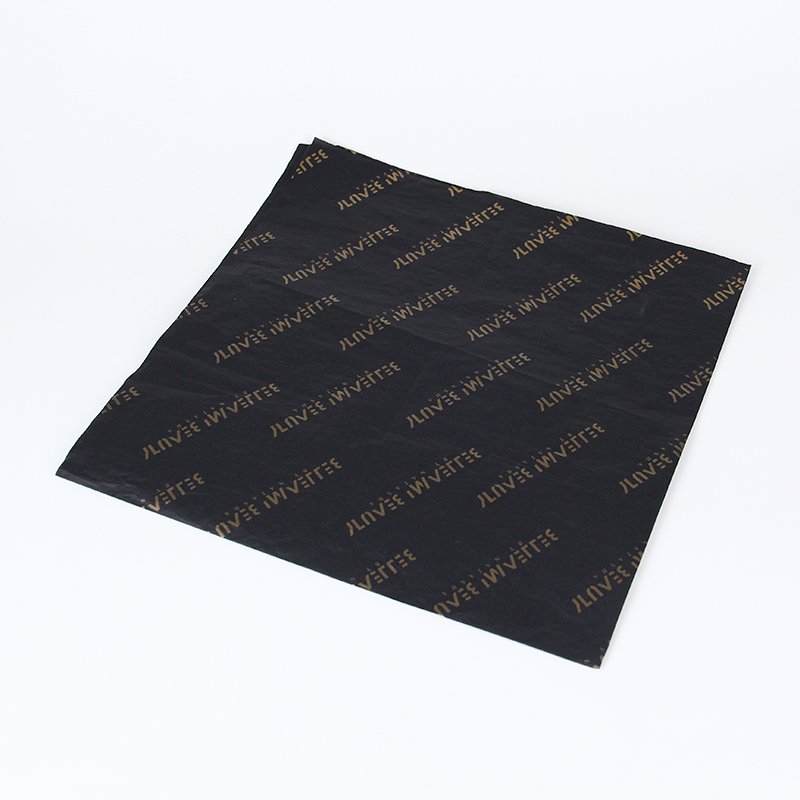 Custom black tissue paper with gold logo 17 gsm wrapping paper