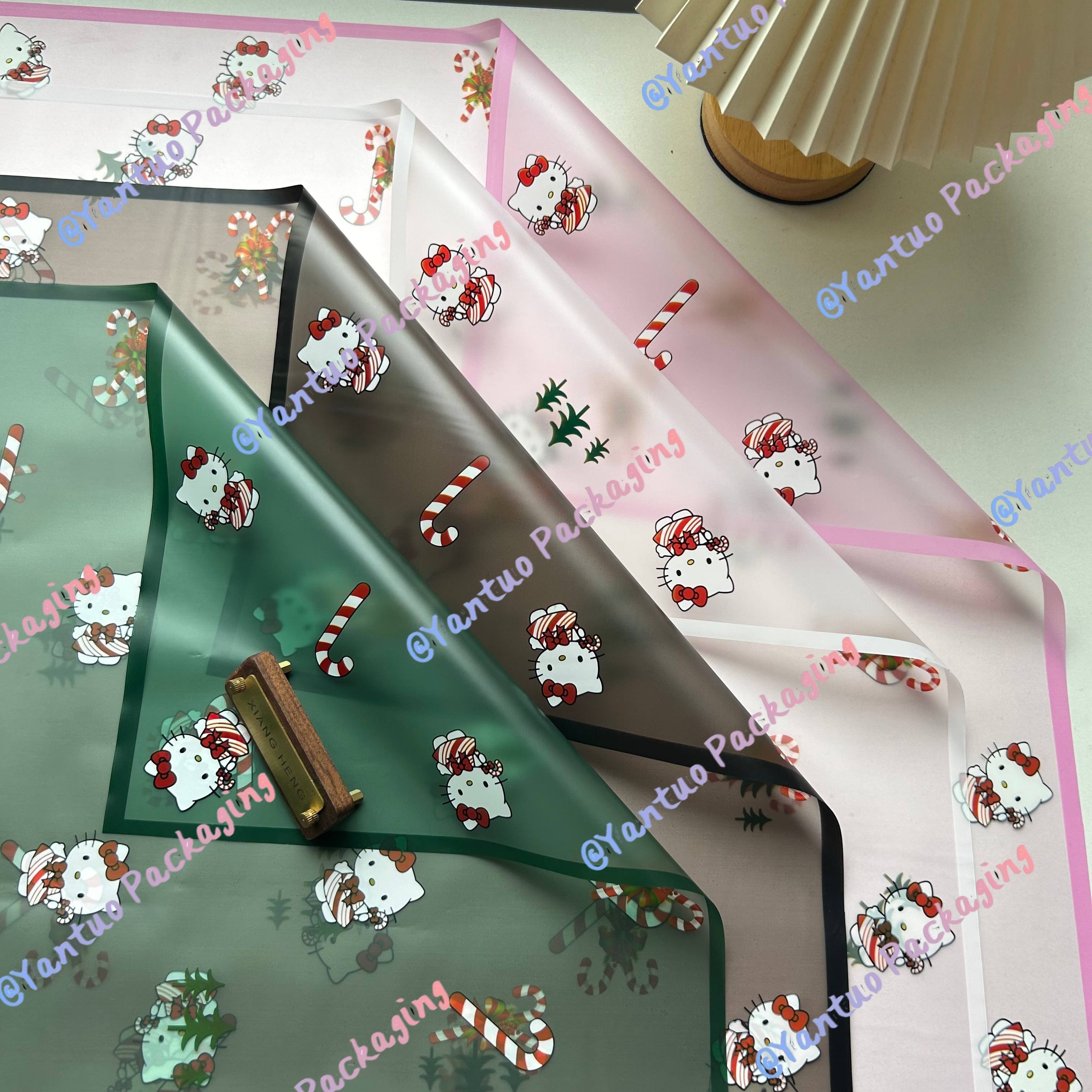 Factory Wholesale Christmas Kitty Flower Wrapping Paper Waterproof Korean Paper Designer Paper