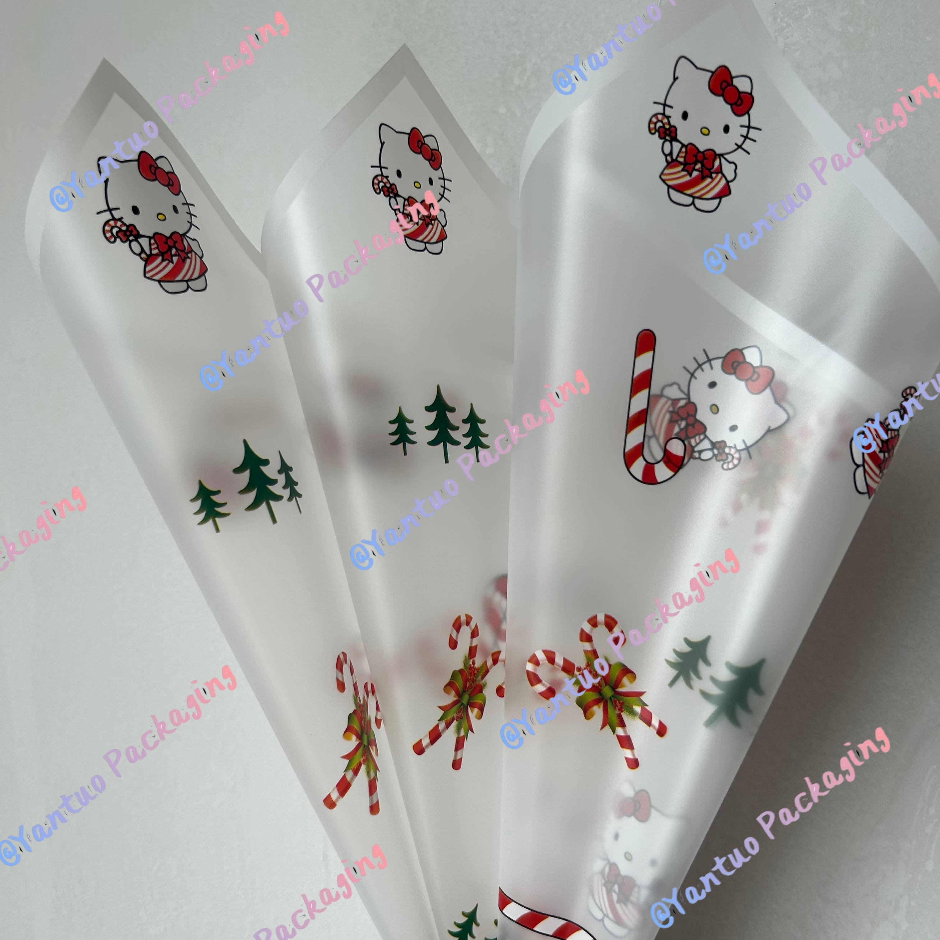 Factory Wholesale Christmas Kitty Flower Wrapping Paper Waterproof Korean Paper Designer Paper
