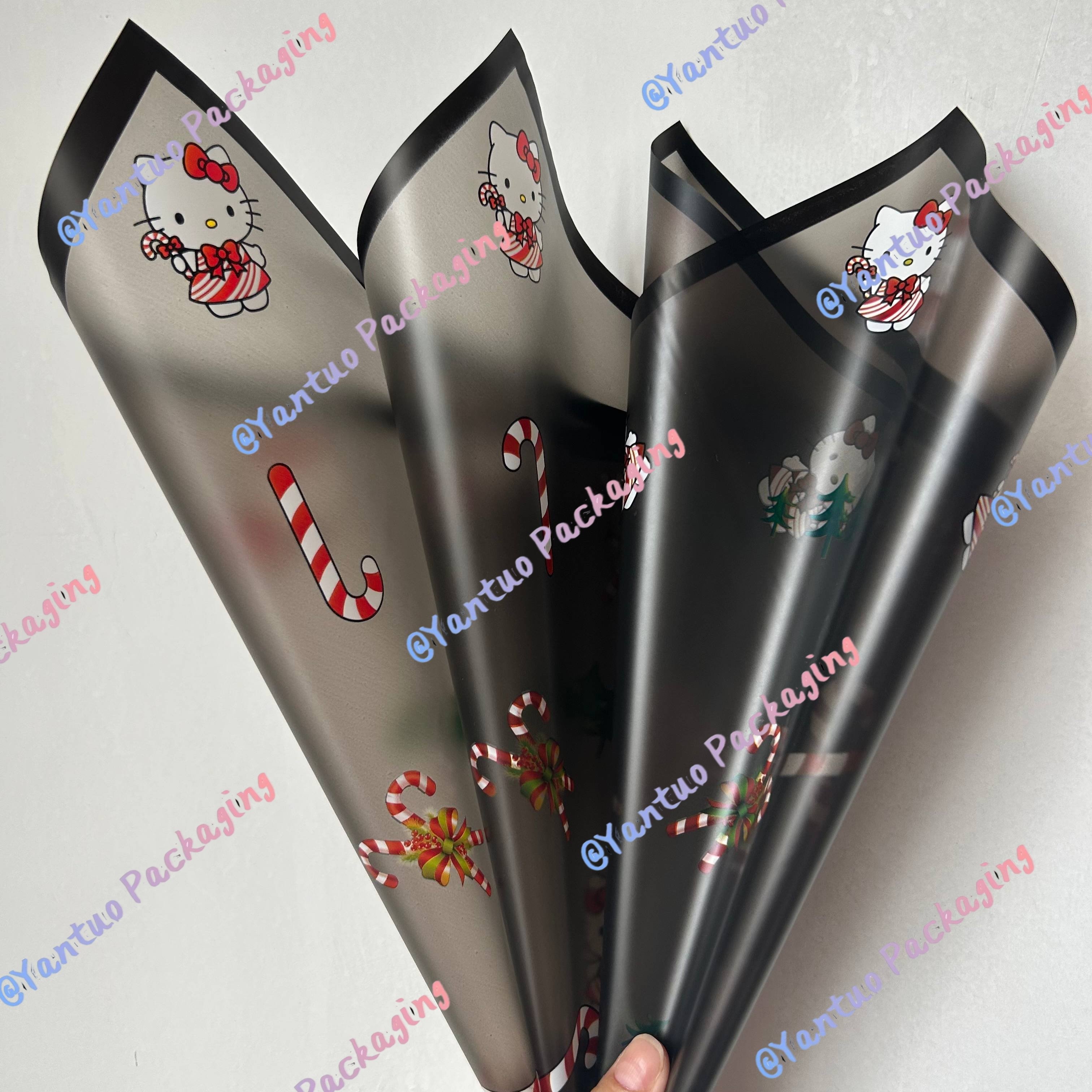 Factory Wholesale Christmas Kitty Flower Wrapping Paper Waterproof Korean Paper Designer Paper