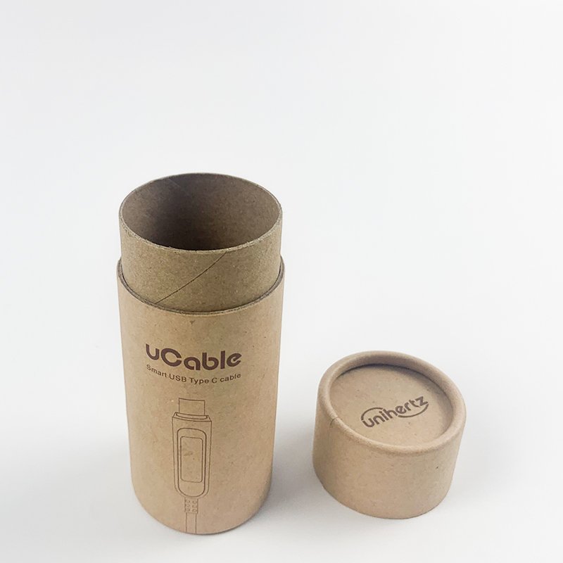 Kraft Corrugated Handmade Packaging Tube Box Round Hat Gift Packaging Cylinder Candle with Lid Boxes Custom Logo Printing